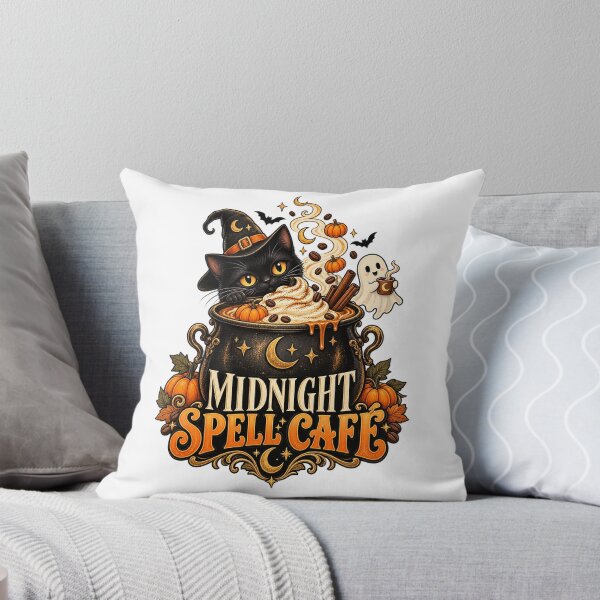 Item preview, Midnight Spell Cafe Witchy Black Cat Coffee Cauldron designed and sold by stillhereworks.