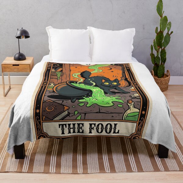 Item preview, The Fool - Black Cat Throwing Potion (Tarot Card Parody) designed and sold by conamor-bymel.
