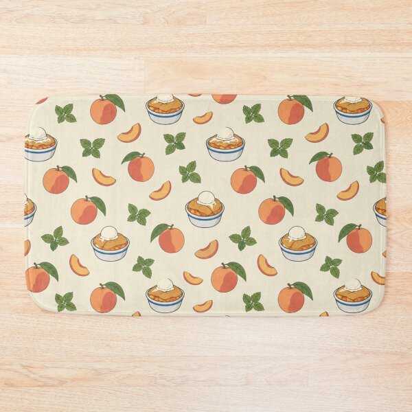 Item preview, Peach Cobbler Southern Kitchen Pattern | Cobbler Bowls with Vanilla Ice Cream, Peaches and Mint designed and sold by StickyGuys.