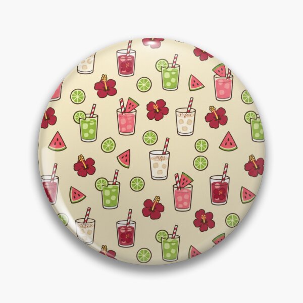 Item preview, Agua Fresca Mexican Drinks Pattern | Horchata, Jamaica, Watermelon and Lime Drinks with Hibiscus designed and sold by StickyGuys.