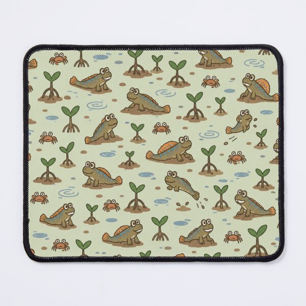 Item preview, Mudskipper Funny Fish Pattern | Goofy Mudskippers on Mud Mounds with Mangroves and Tiny Crabs designed and sold by StickyGuys.