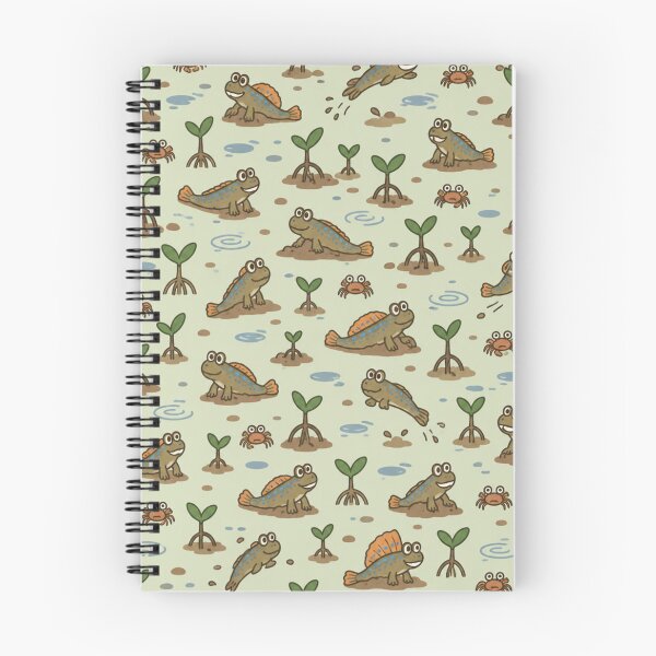 Item preview, Mudskipper Funny Fish Pattern | Goofy Mudskippers on Mud Mounds with Mangroves and Tiny Crabs designed and sold by StickyGuys.