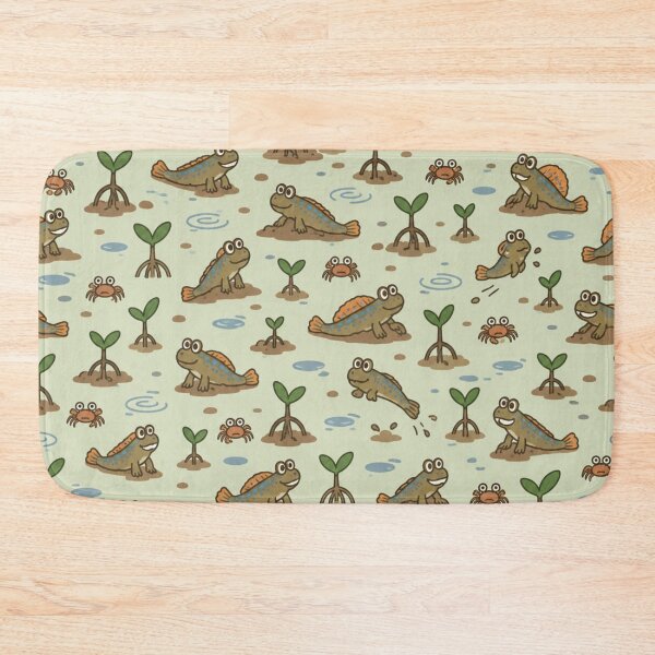 Item preview, Mudskipper Funny Fish Pattern | Goofy Mudskippers on Mud Mounds with Mangroves and Tiny Crabs designed and sold by StickyGuys.