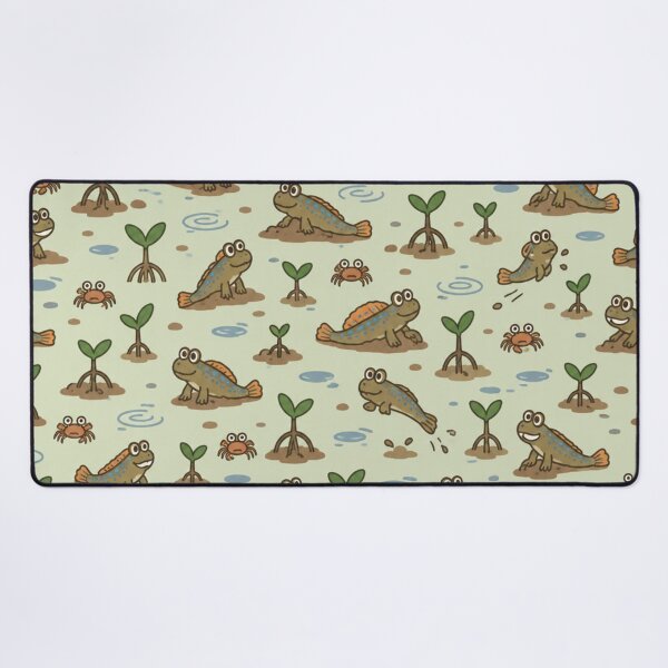 Item preview, Mudskipper Funny Fish Pattern | Goofy Mudskippers on Mud Mounds with Mangroves and Tiny Crabs designed and sold by StickyGuys.