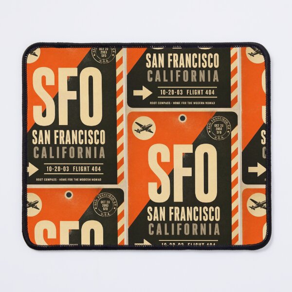 Item preview, SFO Airport Code Luggage Tag – Orange & Black Retro Airline Design designed and sold by rootcompass.