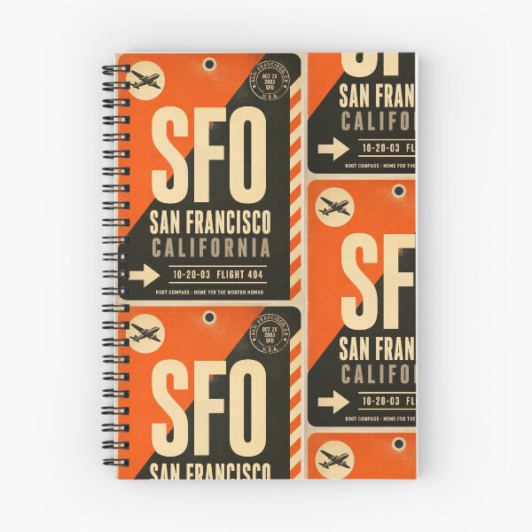 Item preview, SFO Airport Code Luggage Tag – Orange & Black Retro Airline Design designed and sold by rootcompass.