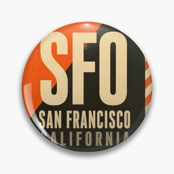 Item preview, SFO Airport Code Luggage Tag – Orange & Black Retro Airline Design designed and sold by rootcompass.
