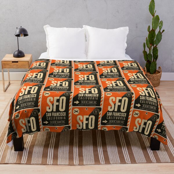 Item preview, SFO Airport Code Luggage Tag – Orange & Black Retro Airline Design designed and sold by rootcompass.