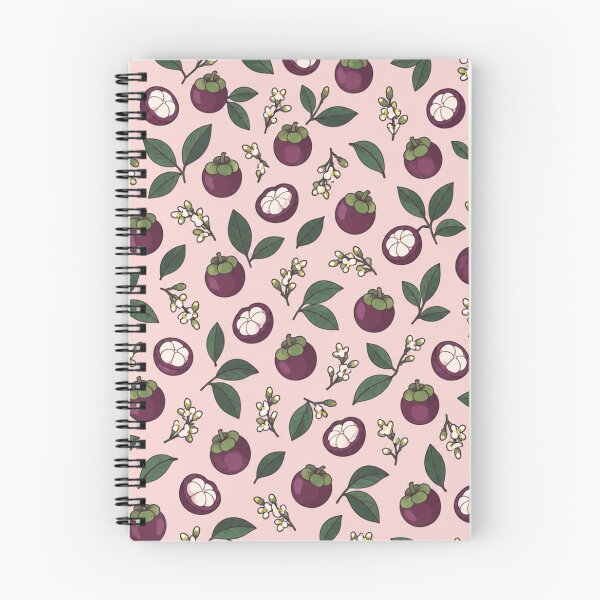 Item preview, Mangosteen Tropical Fruit Pattern | Purple Mangosteens Whole and Halved with Leaves and Blossoms designed and sold by StickyGuys.