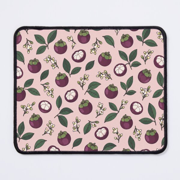 Item preview, Mangosteen Tropical Fruit Pattern | Purple Mangosteens Whole and Halved with Leaves and Blossoms designed and sold by StickyGuys.