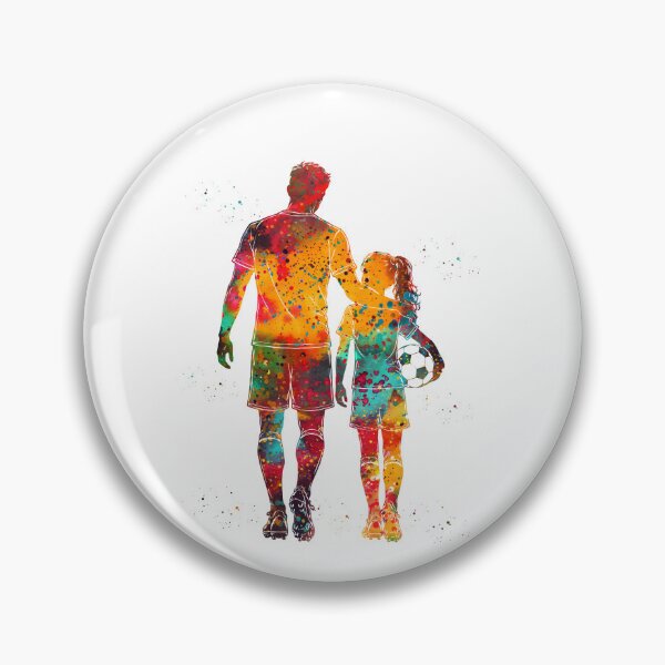 Item preview, Soccer Dad and Daughter Watercolor Art designed and sold by Liededrom..