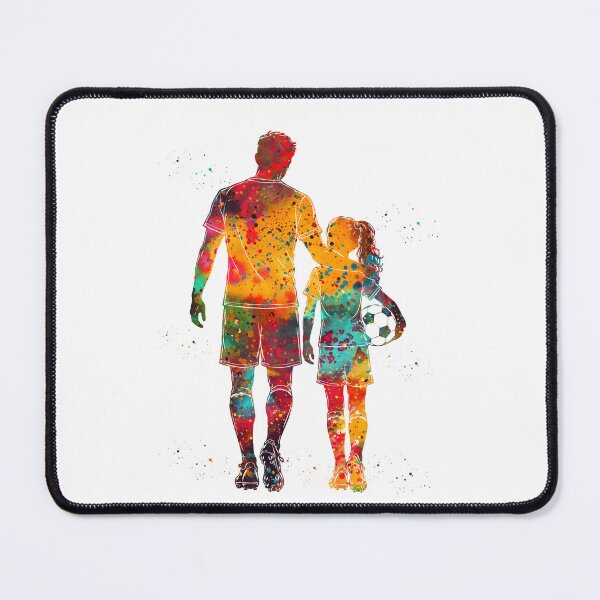 Item preview, Soccer Dad and Daughter Watercolor Art designed and sold by Liededrom..