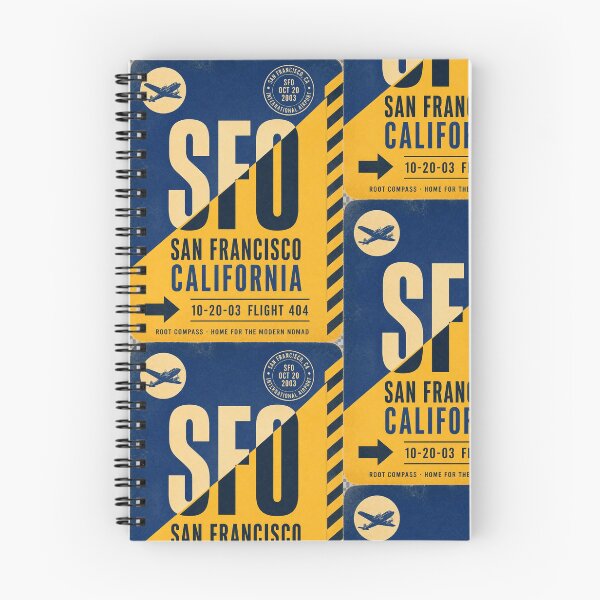 Item preview, SFO Airport Code Luggage Tag – Royal Blue & Gold Retro Airline Design designed and sold by rootcompass.