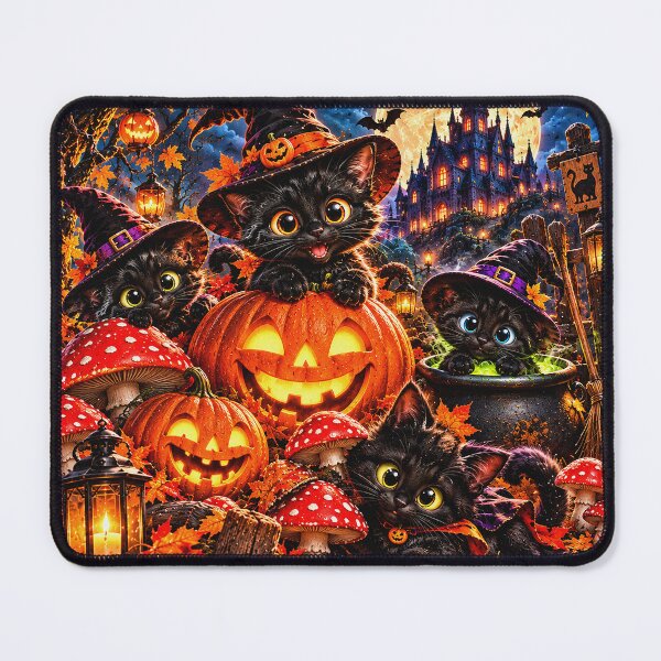 Item preview, Czarne Kotki i Muchomory w Halloweenowym Lesie designed and sold by Visual Arts Sławomir Grzanek.