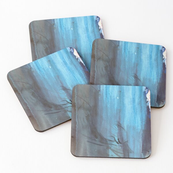 Item preview, Turquoise Abstract with Dark Lines and Drips designed and sold by Gela Mikava.