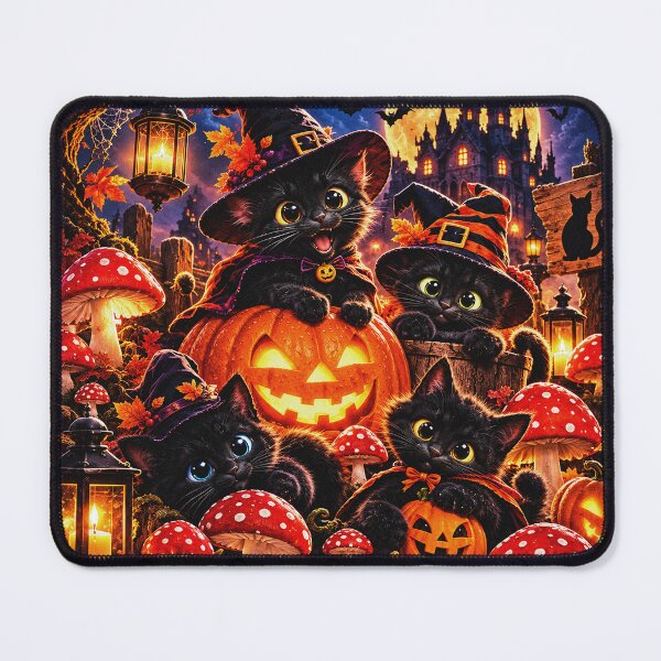 Item preview, Czarne Kotki i Muchomory w Halloweenowym Lesie II designed and sold by Visual Arts Sławomir Grzanek.
