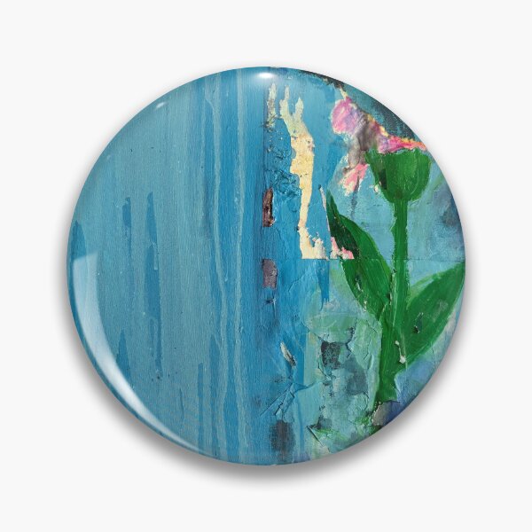 Item preview, Fragmented Pink Flower Collage on Turquoise Blue Background designed and sold by Gela Mikava.
