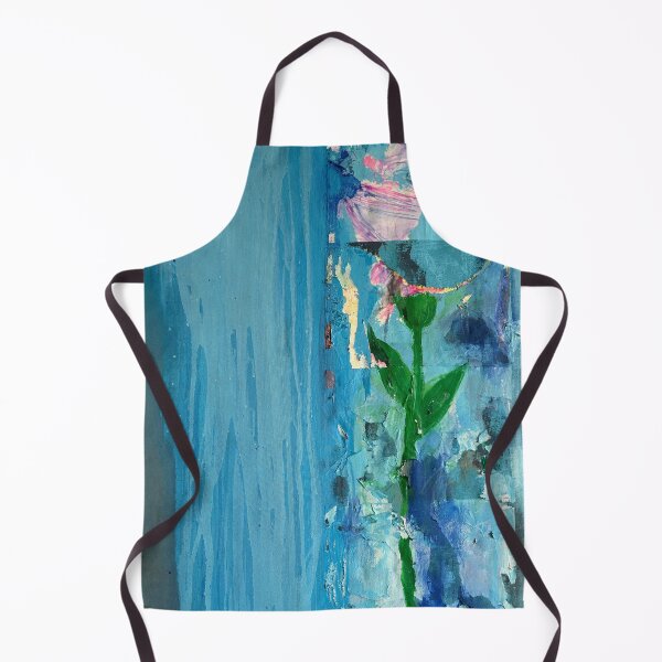 Item preview, Fragmented Pink Flower Collage on Turquoise Blue Background designed and sold by Gela Mikava.