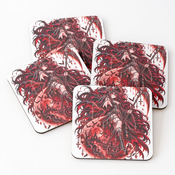 Item preview, Crimson Reaper – Gothic Anime Girl of the Blood Moon designed and sold by Kubbykat.