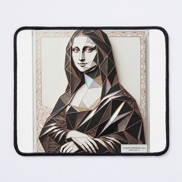 Item preview, Luxury 3D Geometric Mona Lisa - Rose Gold Modern Fine Art Print designed and sold by Nubian Style.