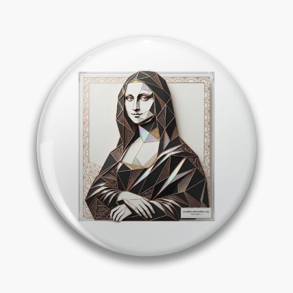 Item preview, Luxury 3D Geometric Mona Lisa - Rose Gold Modern Fine Art Print designed and sold by Nubian Style.