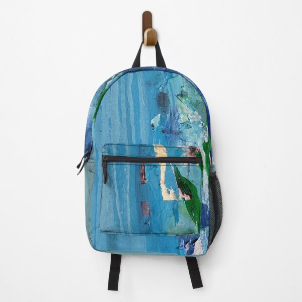 Item preview, Green Stem and Leaves in Blue Floral Collage designed and sold by Gela Mikava.