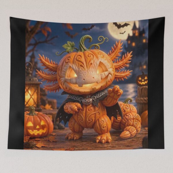 Item preview, Kawaii Pumpkin Axolotl - Ax O'Lantern designed and sold by Axokris.