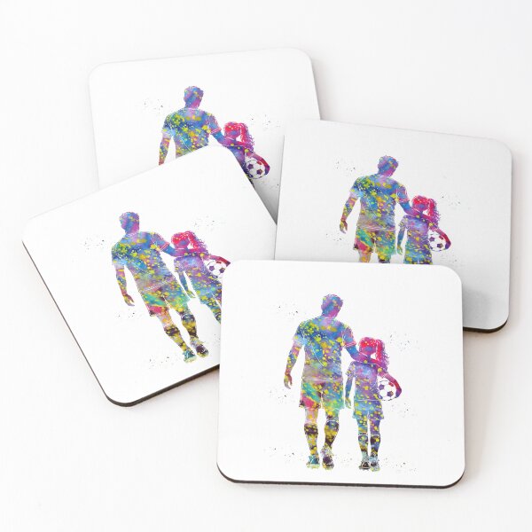 Item preview, Soccer Dad and Daughter Watercolor Art designed and sold by Liededrom..