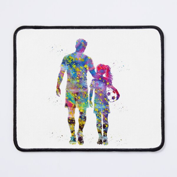 Item preview, Soccer Dad and Daughter Watercolor Art designed and sold by Liededrom..