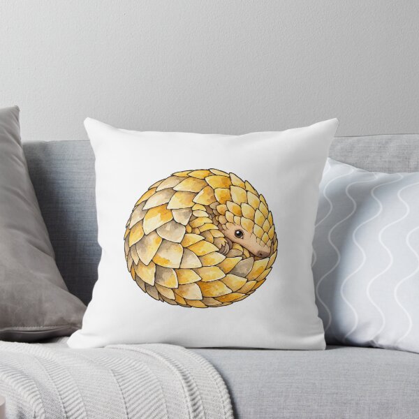 Item preview, Cute Kawaii Pangolin Curled in Golden Watercolor Ball designed and sold by Jessie's Palette.