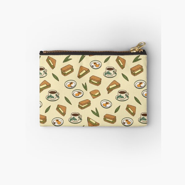 Item preview, Kaya Toast Singapore Breakfast Pattern | Pandan Kaya Toast, Soft Boiled Eggs and Kopi Cups designed and sold by StickyGuys.