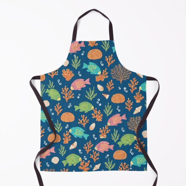 Item preview, Parrotfish Coral Reef Pattern | Colorful Tropical Fish with Coral Branches, Sea Fans and Bubbles designed and sold by StickyGuys.