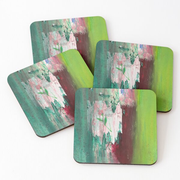 Item preview, Pink Flower Collage with Lime Green and Burgundy designed and sold by Gela Mikava.
