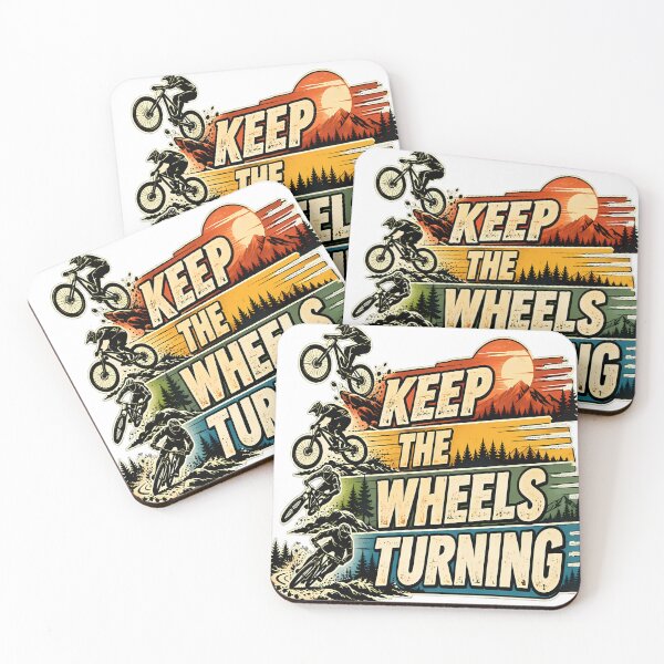 Item preview, Keep the Wheels Turning – Retro Mountain Bike Adventure designed and sold by DigiArt8Design.