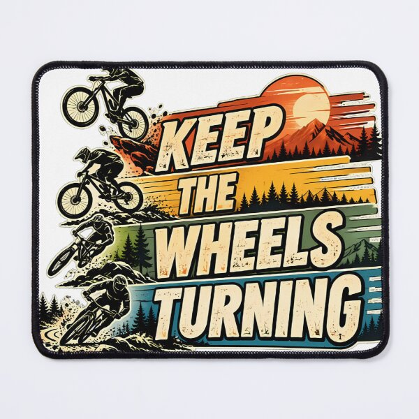 Item preview, Keep the Wheels Turning – Retro Mountain Bike Adventure designed and sold by DigiArt8Design.