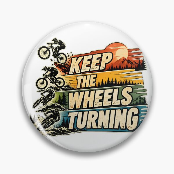Item preview, Keep the Wheels Turning – Retro Mountain Bike Adventure designed and sold by DigiArt8Design.