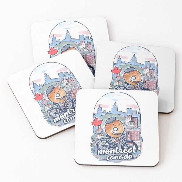 Item preview, Montreal Quebec Canada Cute Watercolor Skyline Cityscape Bagel designed and sold by banisters.