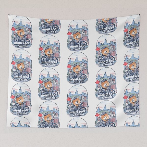 Item preview, Montreal Quebec Canada Cute Watercolor Skyline Cityscape Bagel designed and sold by banisters.