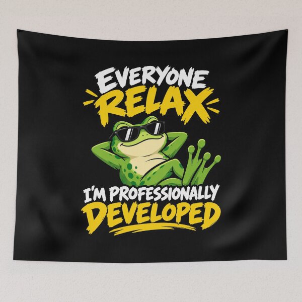 Item preview, Everyone Relax I'm Professionally Developed Funny Frog Meme designed and sold by VibeOffline Studio.