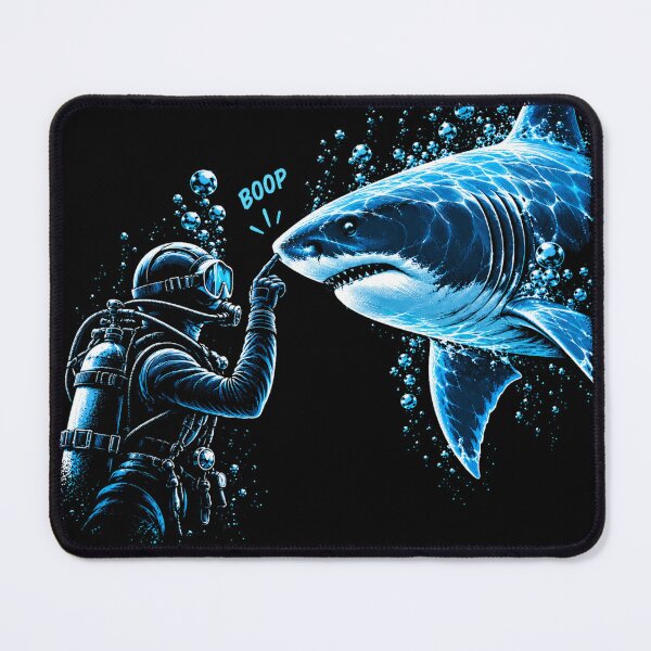 Item preview, Scuba Diver Boop Shark Funny Underwater Ocean Diving Shark Lover Humor designed and sold by 76Valeria.