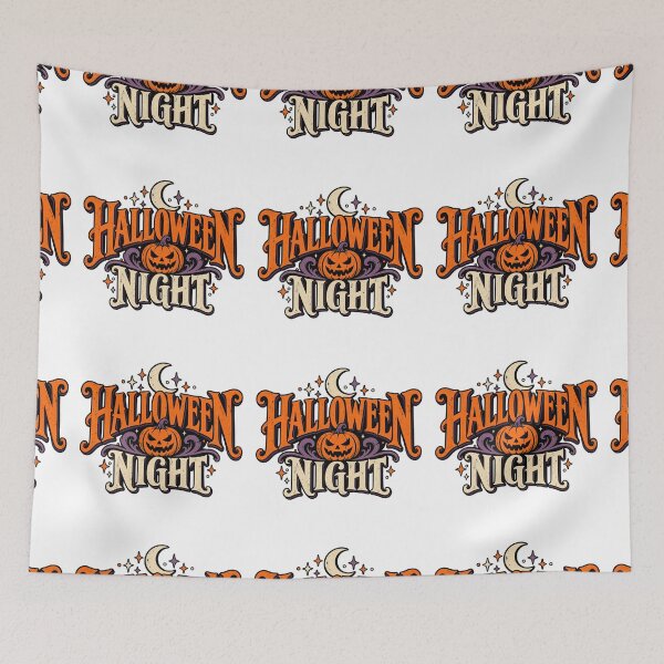 Item preview, Halloween Night Moon Pumpkin Spooky Vintage designed and sold by IRON WINGS /USAF.