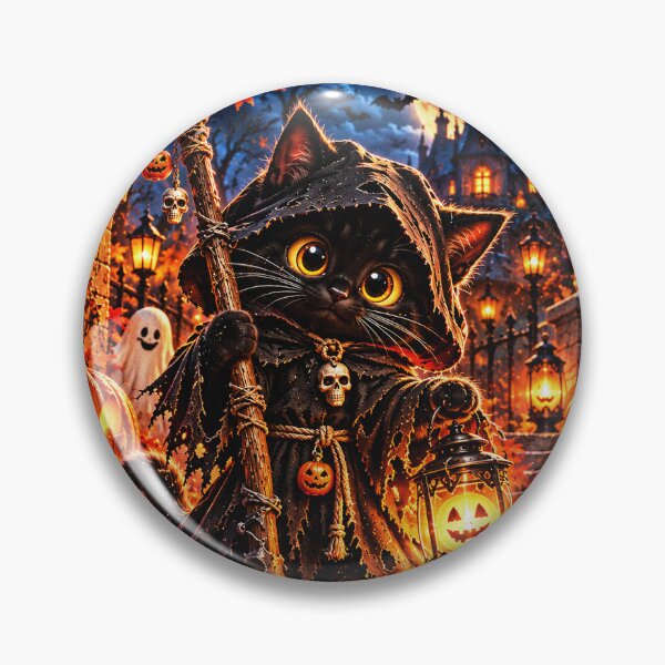 Item preview, Czarny Kot Kosiarz – Strażnik Halloweenowej Nocy designed and sold by Visual Arts Sławomir Grzanek.