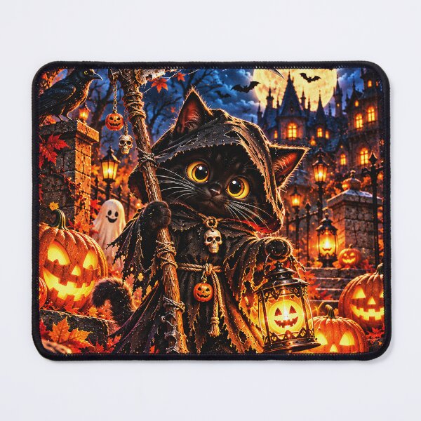 Item preview, Czarny Kot Kosiarz – Strażnik Halloweenowej Nocy designed and sold by Visual Arts Sławomir Grzanek.