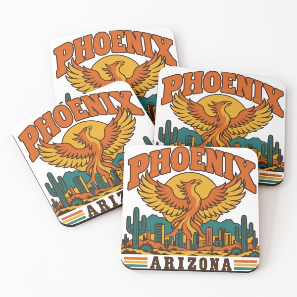 Item preview, Phoenix Gift - Vintage Phoenix Arizona Travel Art designed and sold by RedRubyBubble.
