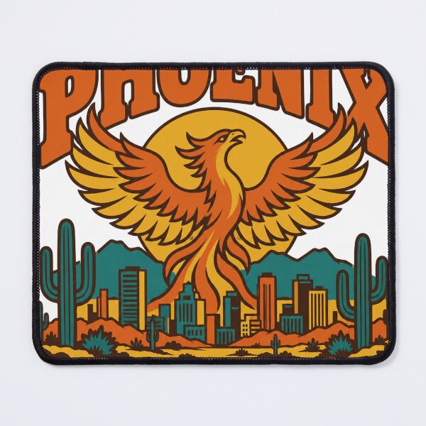 Item preview, Phoenix Gift - Vintage Phoenix Arizona Travel Art designed and sold by RedRubyBubble.