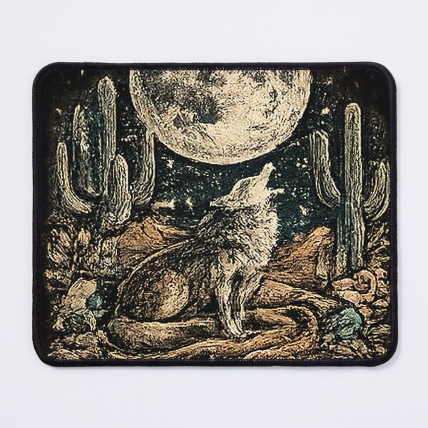 Item preview, Moonlit Desert Wolf — Guardian of the Cosmic Frontier designed and sold by VesperWild.