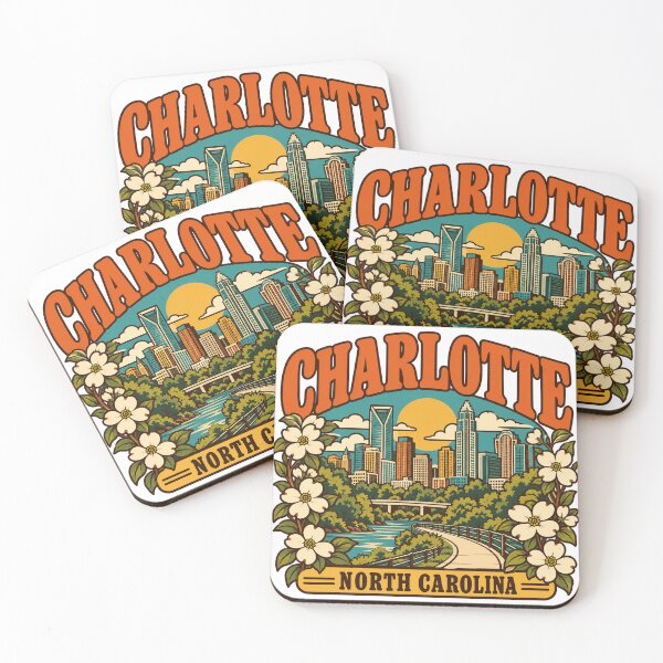 Item preview, Charlotte Gift - Vintage Charlotte North Carolina Travel Art designed and sold by RedRubyBubble.