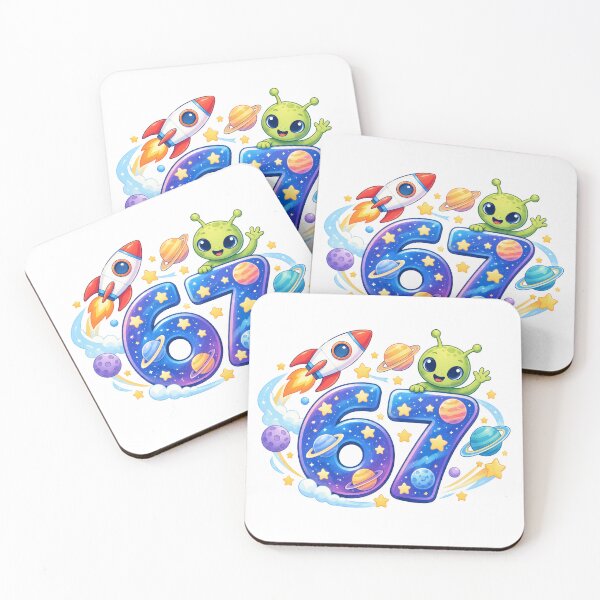Item preview, 67 Six Seven Space Meme – Cute Alien & Galaxy Numbers designed and sold by LiluGross.