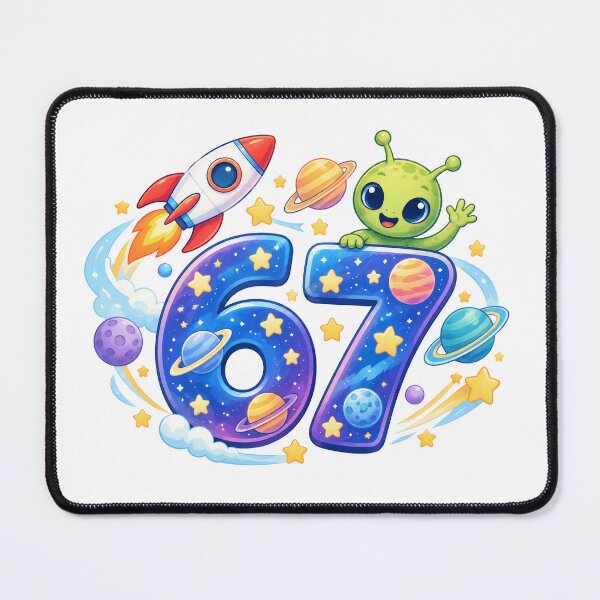 Item preview, 67 Six Seven Space Meme – Cute Alien & Galaxy Numbers designed and sold by LiluGross.