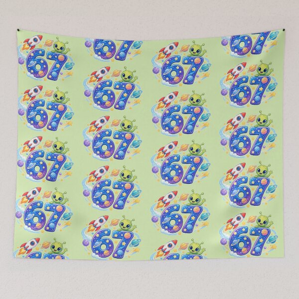 Item preview, 67 Six Seven Space Meme – Cute Alien & Galaxy Numbers designed and sold by LiluGross.